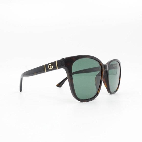 Gucci GG0637 Square Sunglasses Dark Havana Green OS - Picture 13 of 15